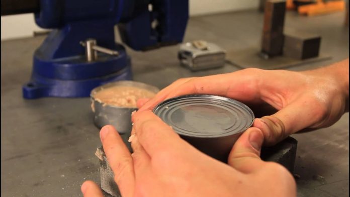 How to open a can without a can opener?